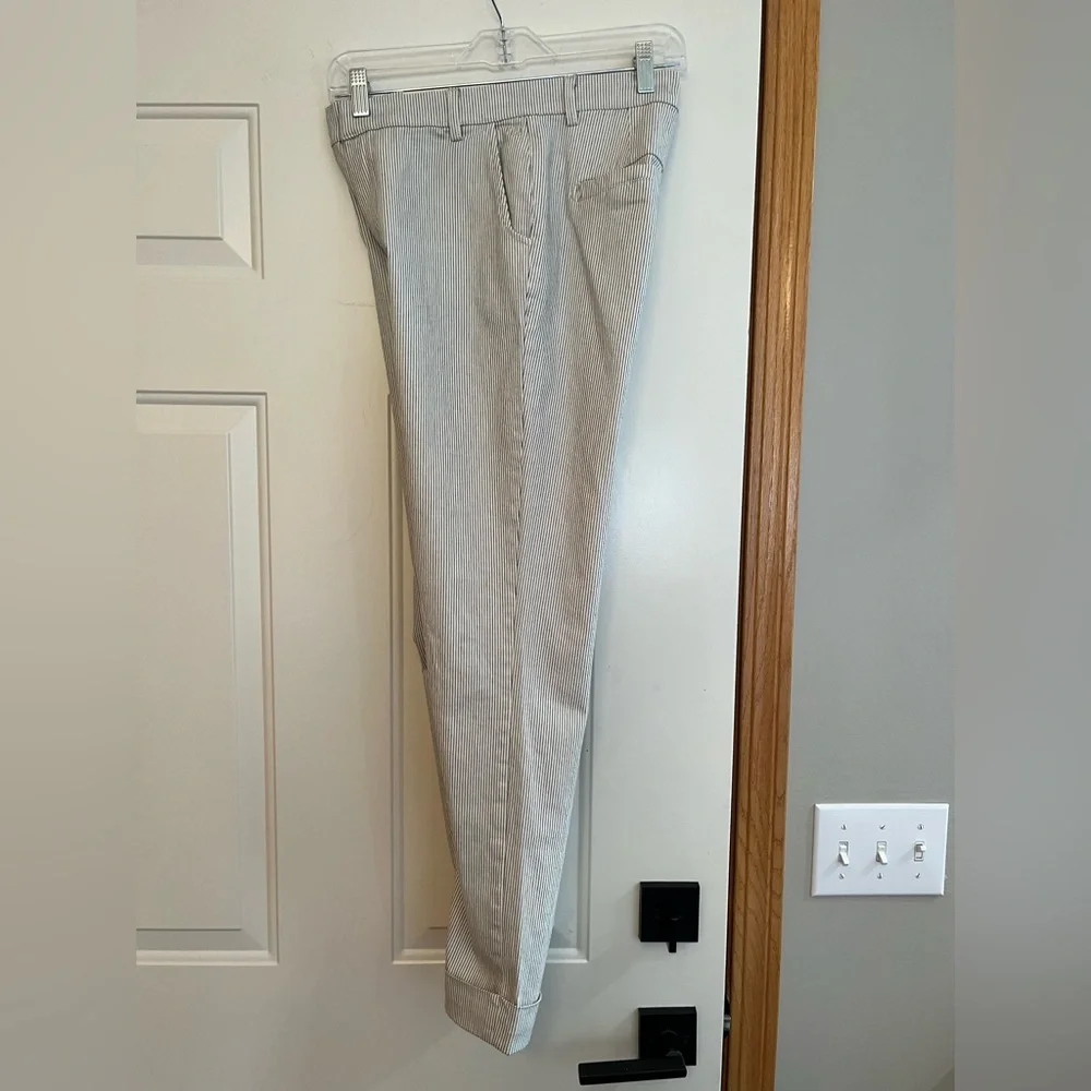 Women’s Summum pinstripe cotton cuffed coastal trousers. Size 32( XS/2 USA) - Picture 3 of 16